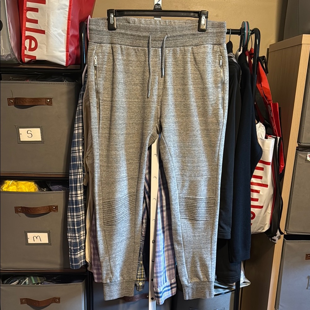 Zara Cotton Blend Jogger Sweatpants Sz Large Grey